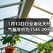 1月13日行业液化天然气基准价为3546.00元/吨