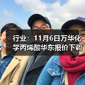 行业：11月6日万华化学丙烯酸华东报价下调