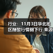 行业：11月3日华北地区醋酸行情弱下行 来源：互联网 2025-11-06（图1）
