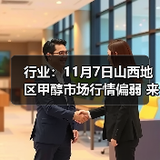 行业：11月7日山西地区甲醇市场行情偏弱