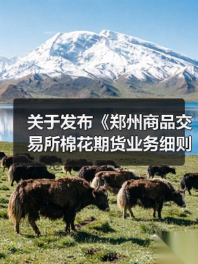 关于发布《郑州商品交易所棉花期货业务细则》修订案的公告 来源：互联网 2026-01-12（图1）