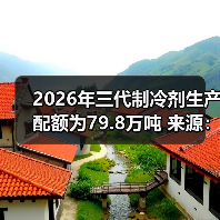 2026年三代制冷剂生产配额为79.8万吨 来源：互联网 2025-12-29（图1）