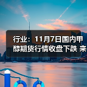 行业：11月7日国内甲醇期货行情收盘下跌
