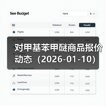 对甲基苯甲醚商品报价动态(2026-01-10) 来源:互联网 2026-01-17(图2) 对甲基苯甲醚商品报价动态(2026-01-10) 来源:互联网 2026-01-17(图2)