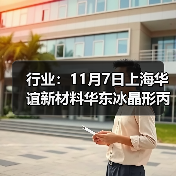 行业：11月7日上海华谊新材料华东冰晶形丙烯酸价格下调 来源：互联网 2025-11-07（图2）